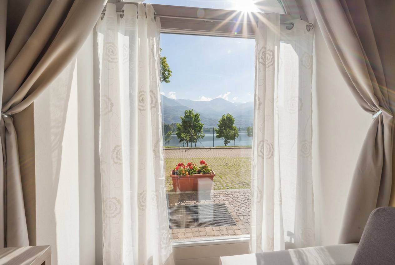 Lakeside window view